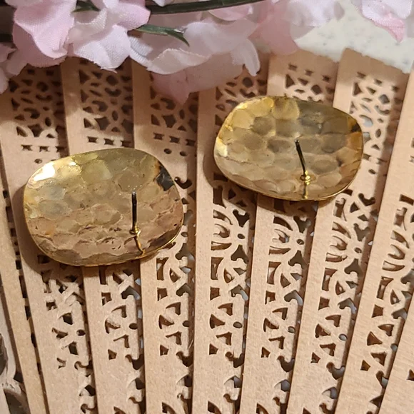 Brass Earrings for sale today gold tone - Picture 8 of 14